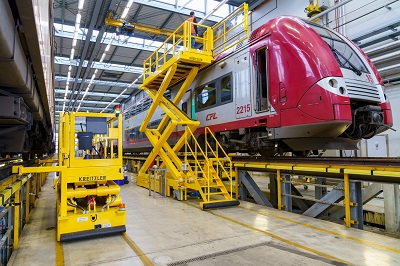 Demag bringt Industriebühnen zur Reinigung von Zügen in Luxemburg in Bewegung 